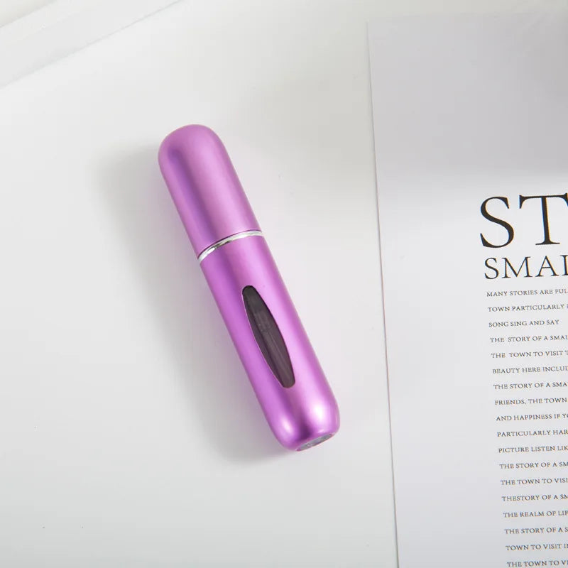 1/3/5/10pcs travel Leak portable mini perfume bottle with Bottom Fill Function aluminum refillable 5ml spray bottle Qme Auburn purple Metal 5ml