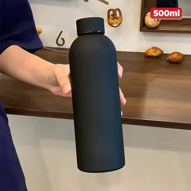 Stainless Steel Thermos Cup Portable Small Mouth Water Travel Outdoor Qme Black