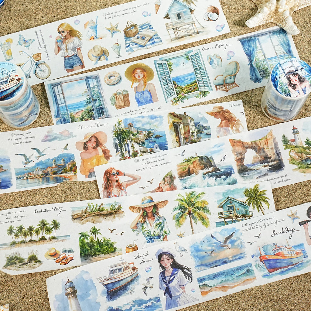 6*200cm Washi Tape Flower Scenery Creative Decorative Masking Tapes for DIY Journal Scrapbooking Aesthetic Stationery Stickers Qme