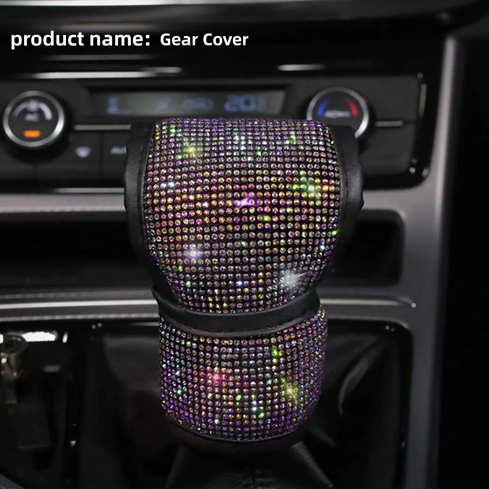 1pc Luxury Bling Car Gear Shift Cover Sparkling Rhinestone,Fit for Most Vehicles,Adds Glamour to Your Ride,Bling Car Accessories Qme colored
