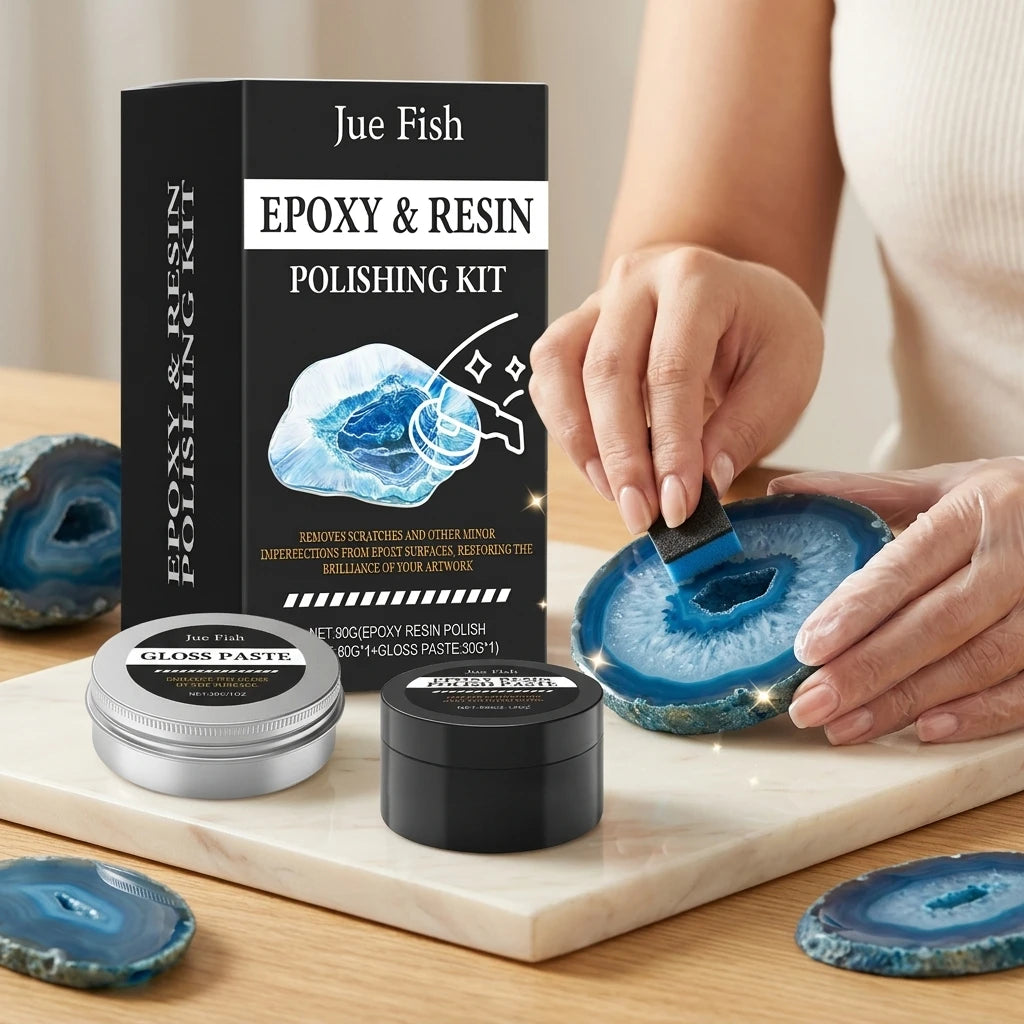 Epoxy Resin Polishing Kit Repair Cratches Improving Dullness Restore Shine & Smoothness Restoration Epoxy Resin Polishing Paste Qme