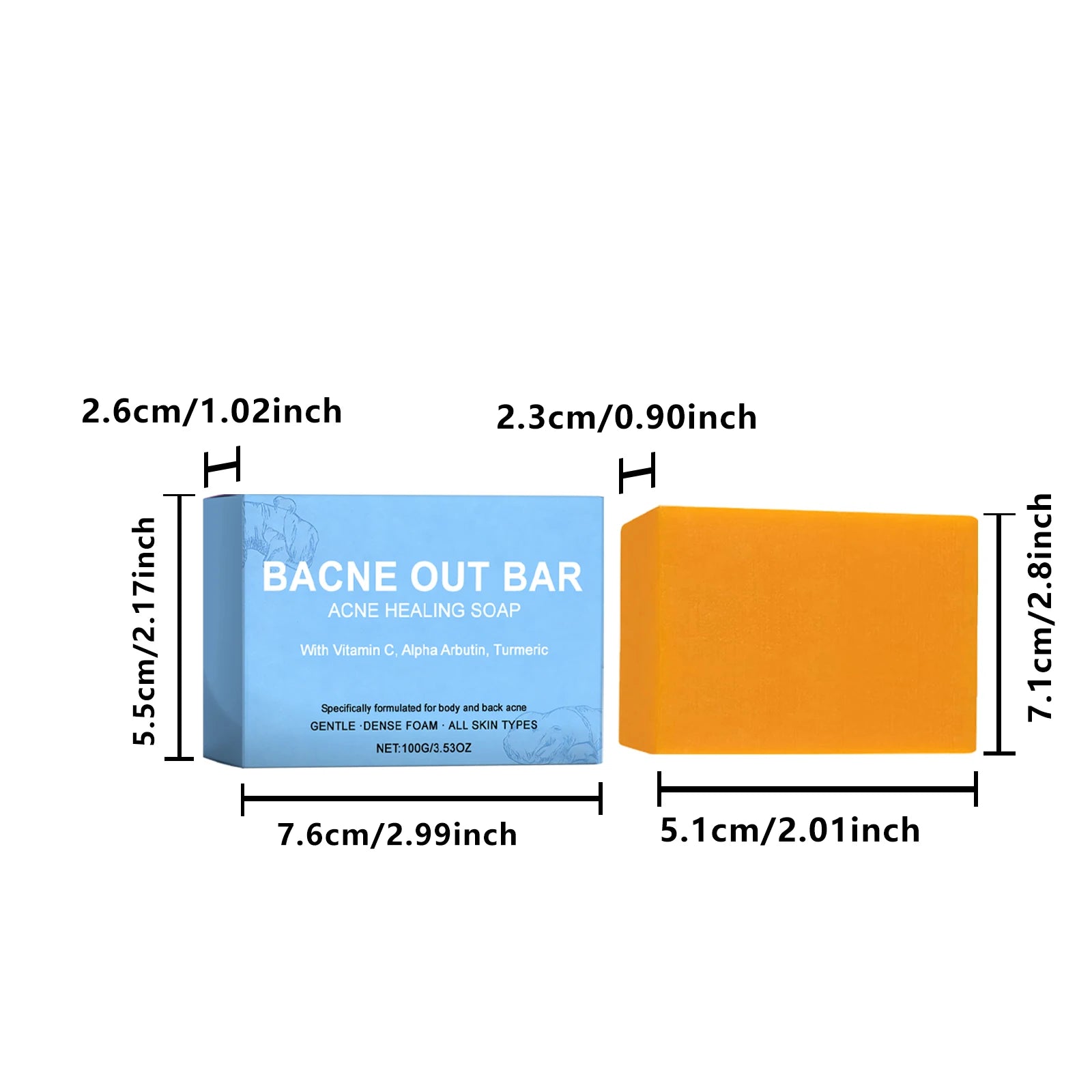Body Cleansing Soap Gentle Anti Acne Exfoliating Facial & Body Cleanser Brightening Oil Control Soothing Skin Care Shower Soap Qme 100g Boxed