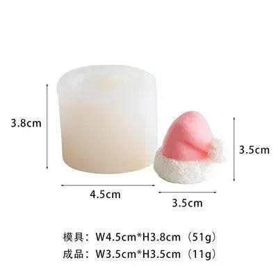 Handmade Molds Creative Christmas Hat Candle Silicone Mold DIY Geometry Candle Making Resin Soap Mold Christmas Gifts Decor Qme C-1PC