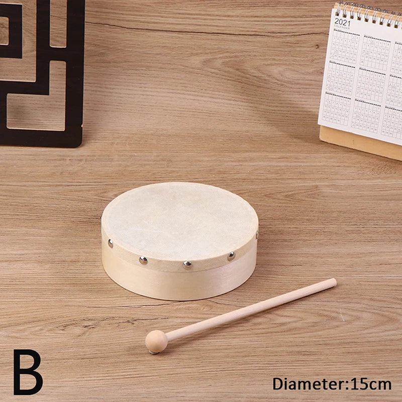 Frame Drums 4 6 7 8 9 Hand Drum Wood Stick Musical Game Kids Qme B