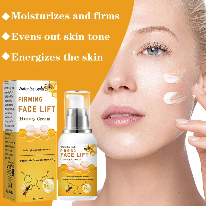 Honey Instant Face Lift & Firm Skin Cream Sustainable Face Lifting Reduces Fine Lines Gentle Moisturizing Care Cream Qme