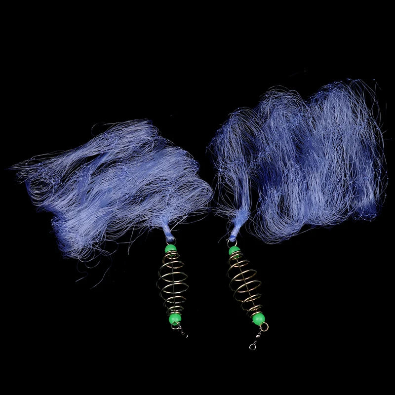 Lots Durable Fish Bait Net Nylon Folding Fishing Spring Luminous Qme
