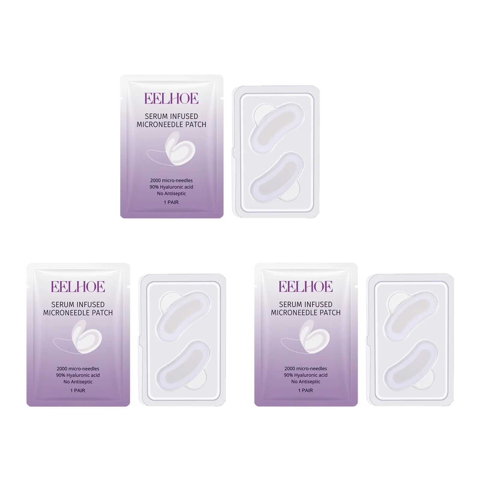 0.25mm Collagen Microneedle Eye Patch Anti-Wrinkle Soluble Micro-needle Eye Mask For Dark Eye Circle Moisturizing Under Eye Skin Qme 3 pairs