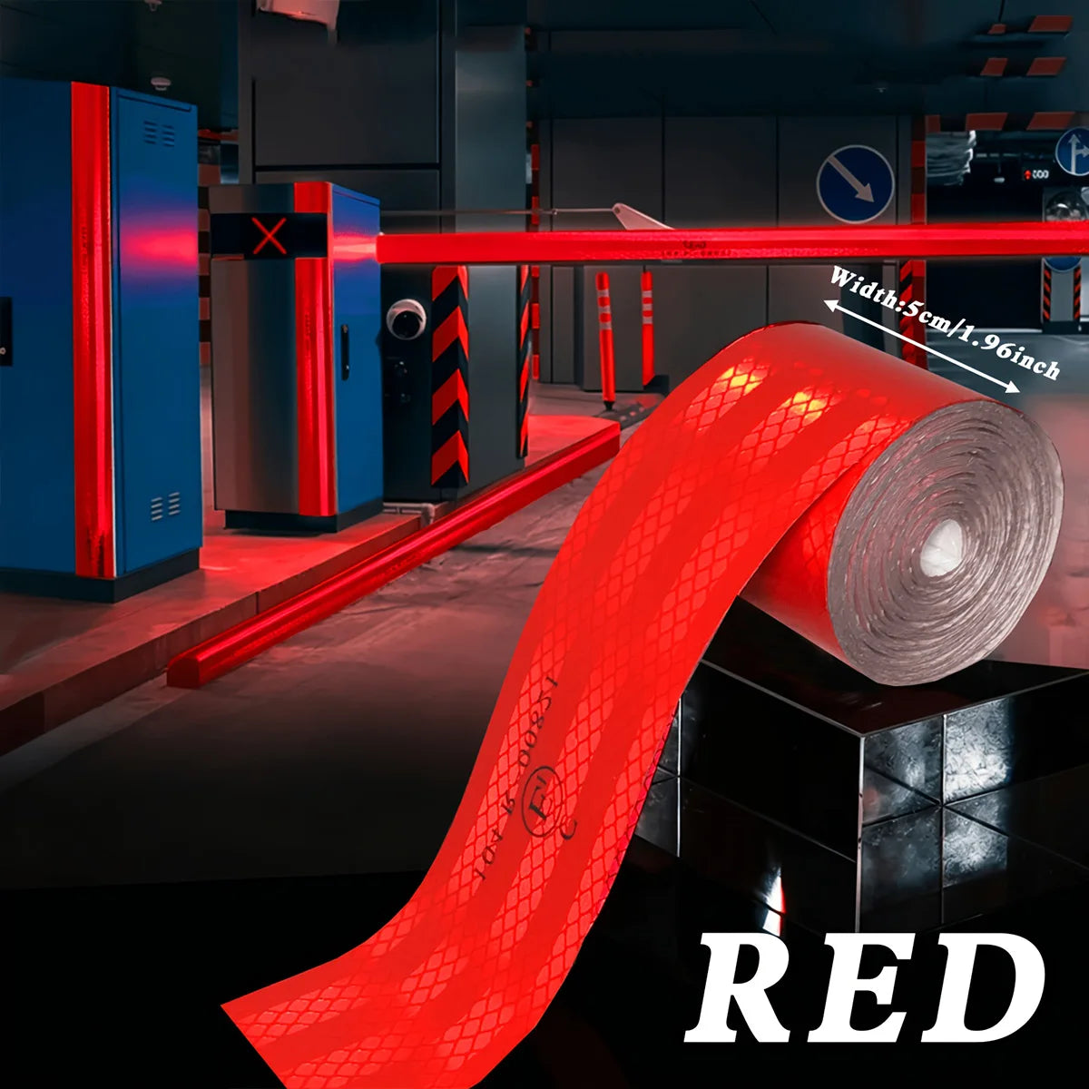 Waterproof Reflective Tape 104R Conspicuous Safety Warning Sheet for Construction Sites Qme Red 9m