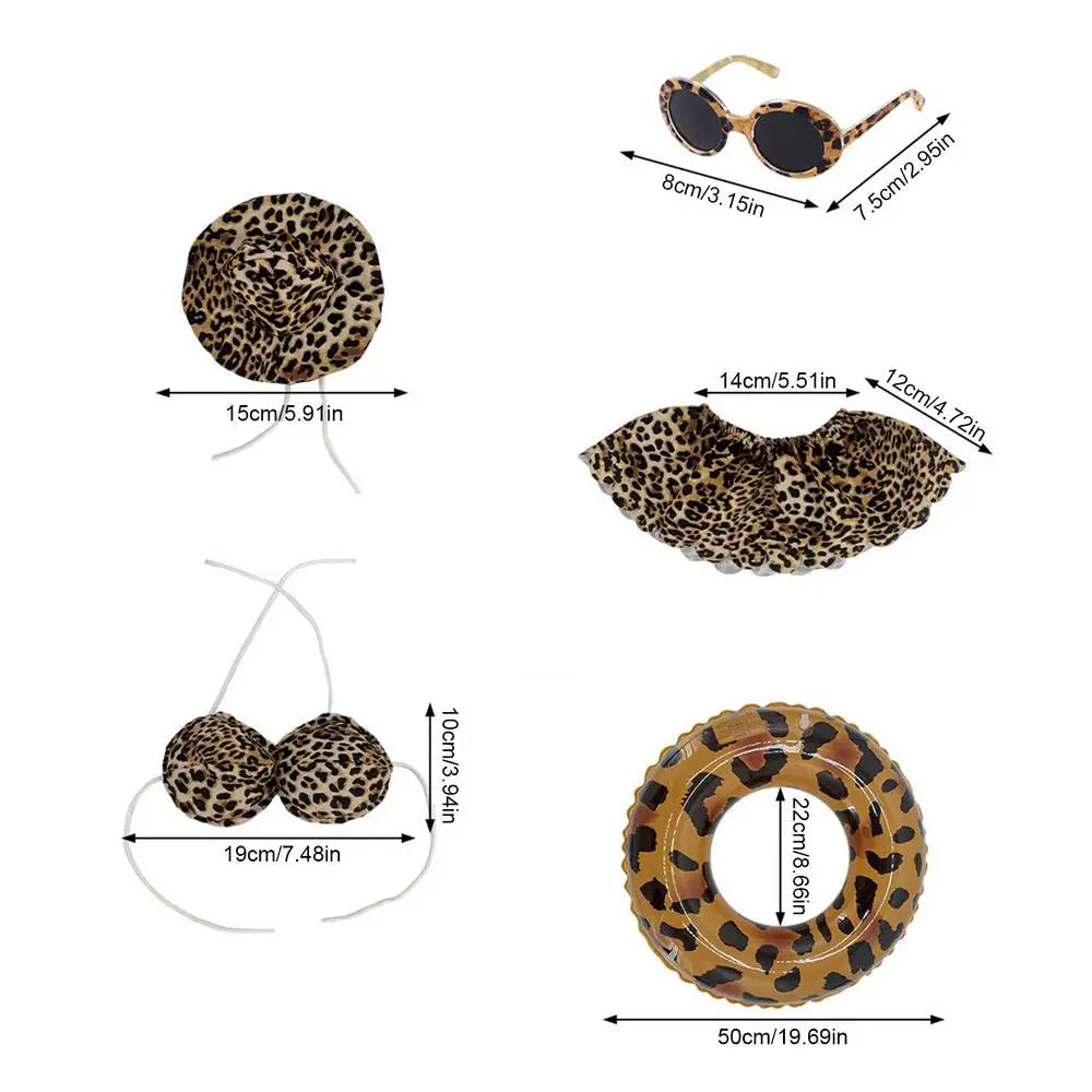 Porch Goose Clothes with Hat Sunglasses Leopard Bikini Summer Porch Goose Funny Outfit for Garden Parties Festivals Events Qme A CN