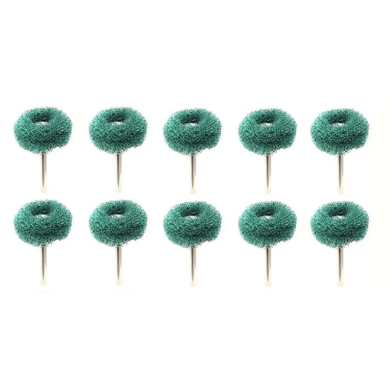 10/20pcs Mini Drill Abrasive Brush Nylon Buffing Polishing Wheel Dremel Rotary Hand Tool Accessories Set Rust Remover Qme 10pcs Green