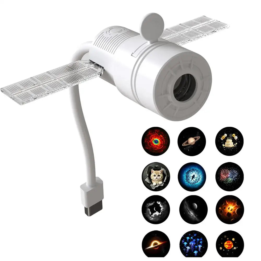 USB Galaxy Projector 2 Modes 12 Projection Films Decoration Galaxy Projector Night Light For Relaxing Sleeping Bedroom Living Qme as shown China Mainland