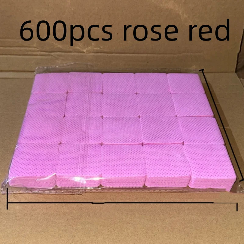 Wipes Napkins Remover Gel Plum Blossom Shape Nail Wipes Nail Manicure Pedicure Pads Art Cleaning Tools Tips Nail Polish Remover Qme 600pcs rose red