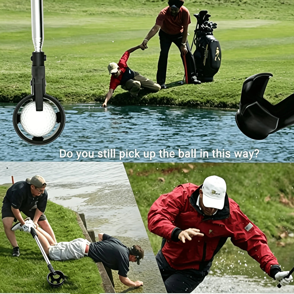 Telescopic Golf Ball Retriever, Stainless Steel Portable Golf Pick Up Tool, Premium Golf Accessory for Men Unique Golf Gift Idea Qme