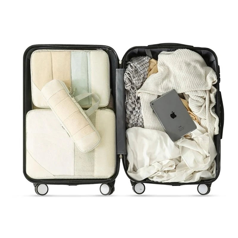 Compressible Travel Luggage Organizers Portable Packing Cubes Clothes Qme