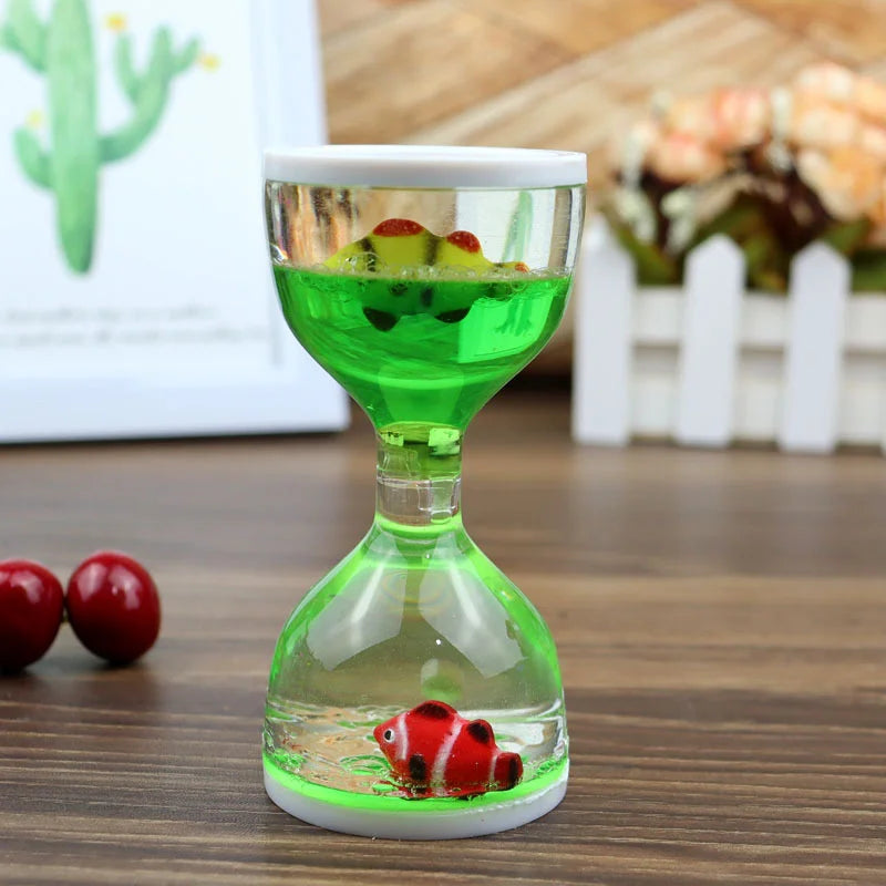 Fluid Floating Oil Timer Relaxation Toy Calming Clock Table Adornment Qme green 10cm 0
