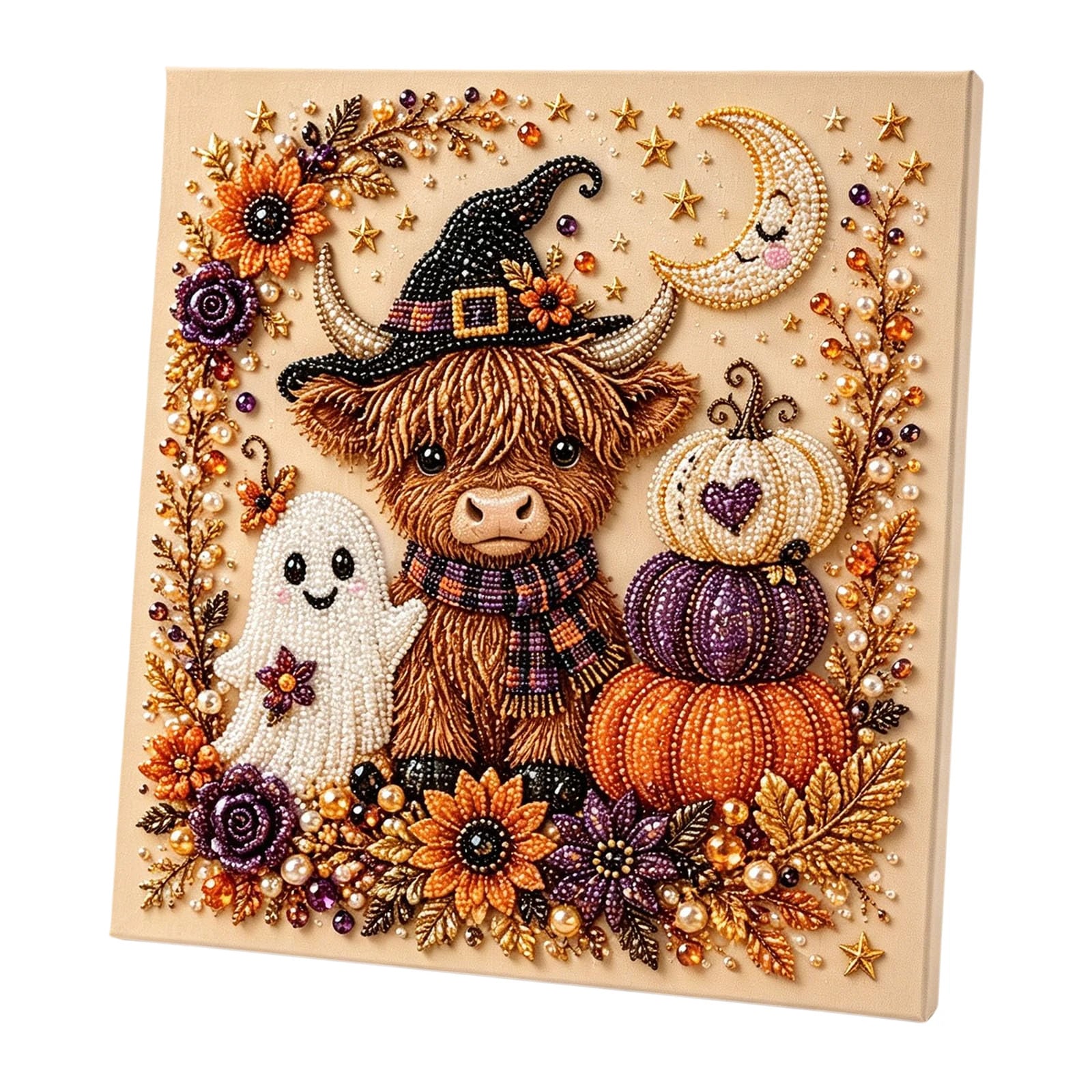 DIY Halloween Framed Diamond Art Pearl Painting Kit 7.87x7.87inch Pearl Diamond Dots Gem Art Craft Pearl Diamond Dots Painting Qme A