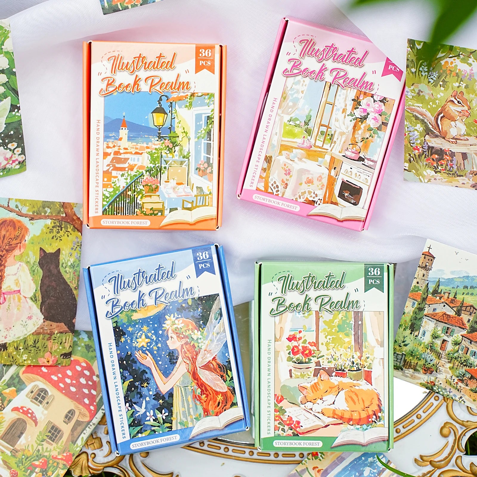 36pcs/box Kawaii Self-adhesive boxed stickers planner handbook scrapbook DIY decorative Journal sticker cute stationery stickers Qme
