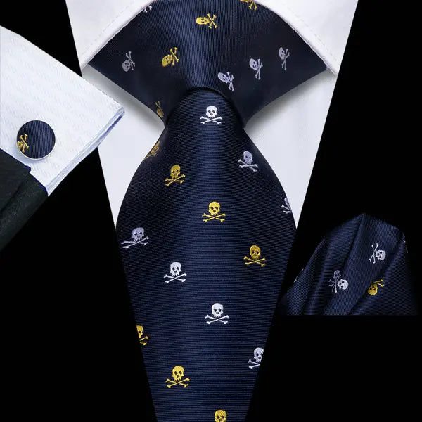 Hi-Tie Animal EmbroideryMens Necktie Green Wedding Tie For Men Hanky Cufflinks Set Business Party Dropshipping Qme HT-LDSN0093