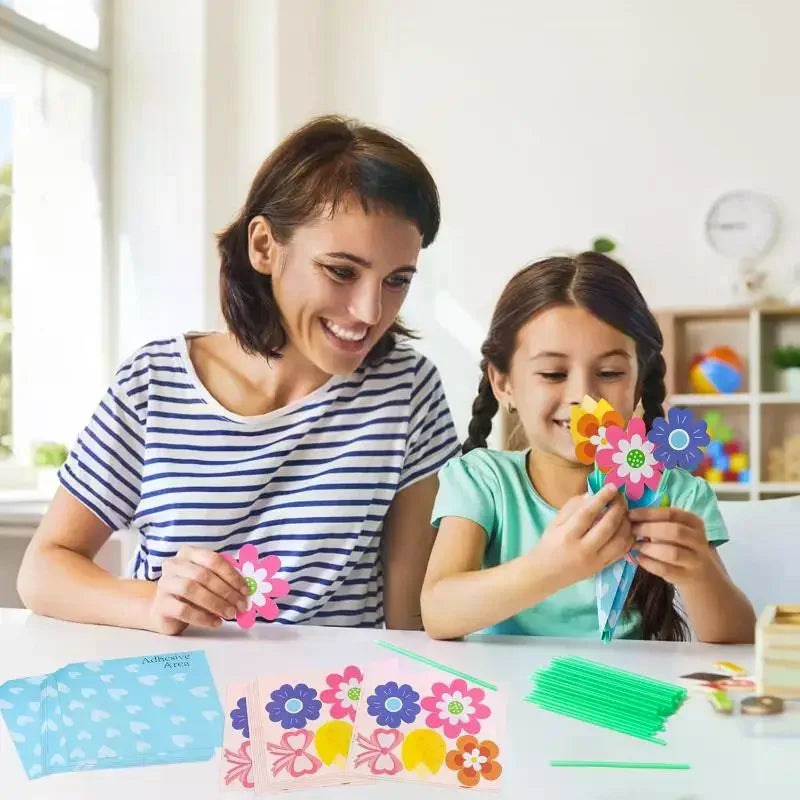 DIY Floral Card Making Kit - Easy Assembly Bouquet Craft for Greeting Cards - Perfect Handmade Gift for Teachers, Moms & Sisters Qme