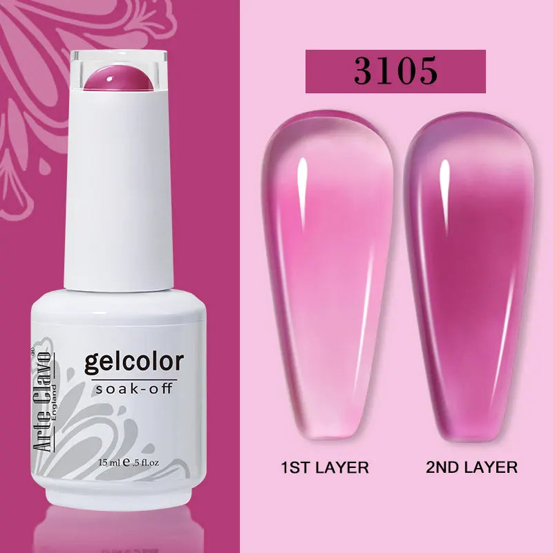 Arte Clavo Jelly Gel Polish Translucent Manicuring UV Nail Semi