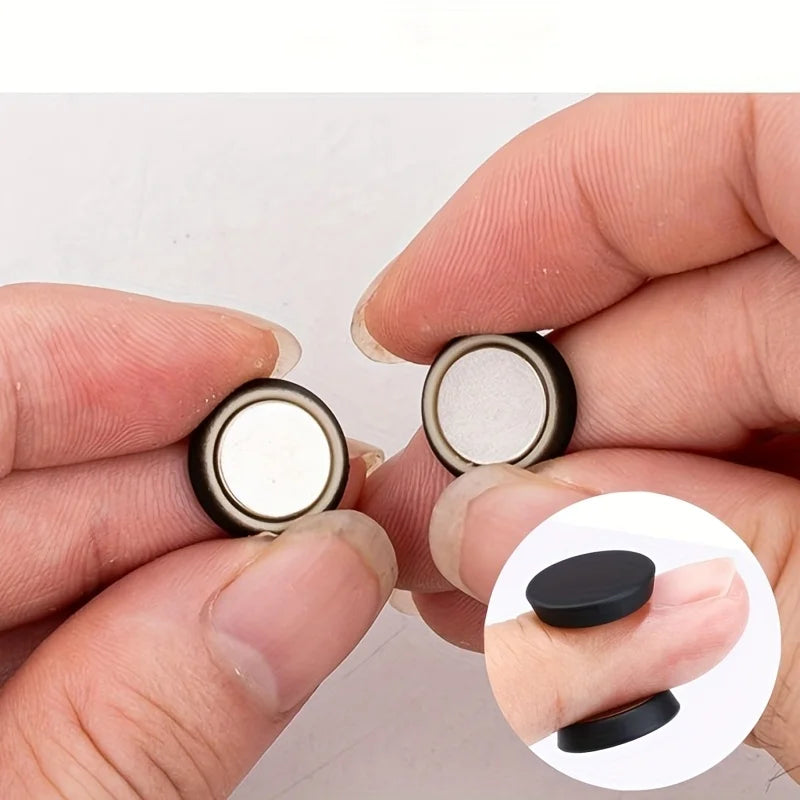 6pcs Fashion Flat Seam Fasteners - Removable Magnetic Snap Buttons, Suitable for Shirts, Collars, Pants, Headscarves - Decorativ Qme