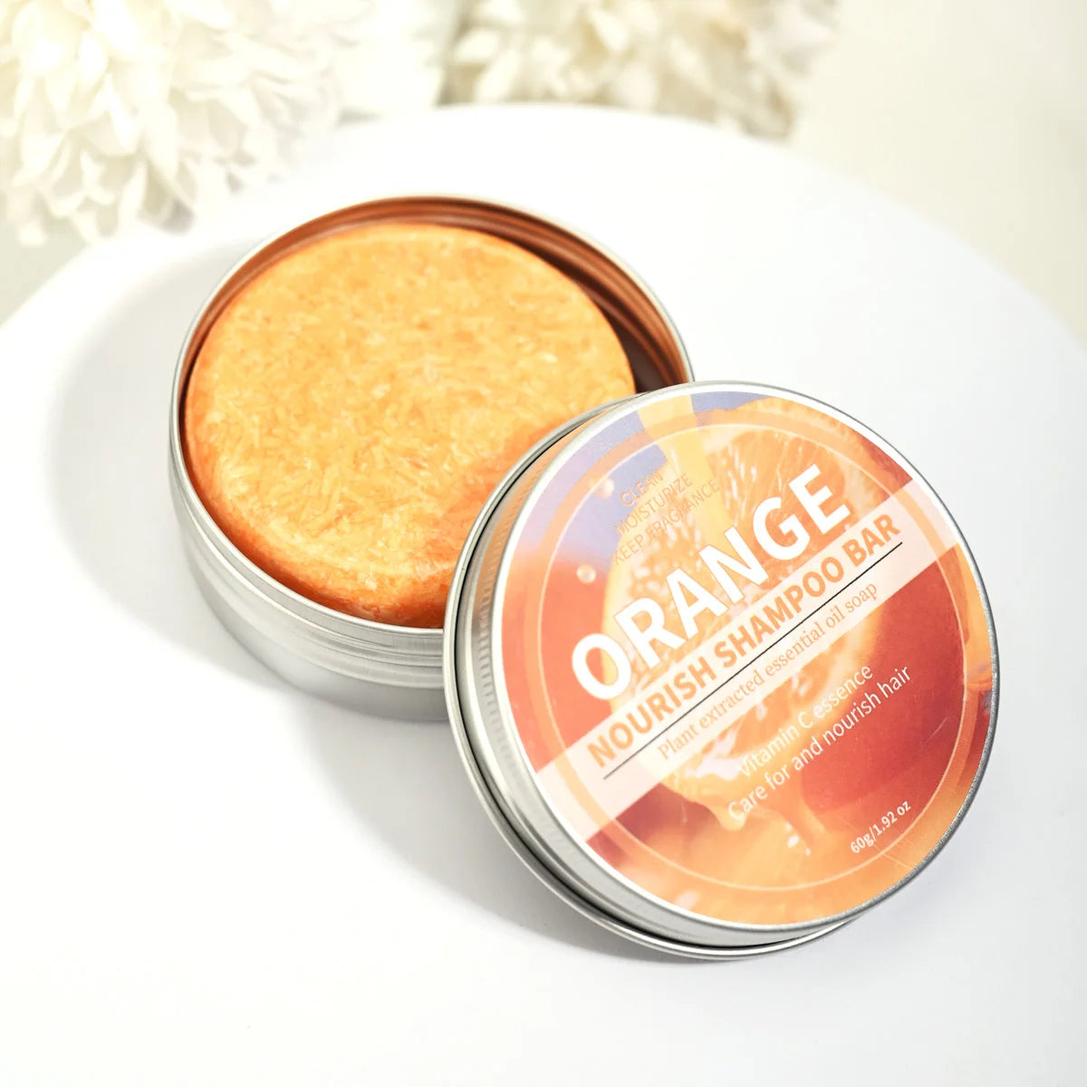 Sweet Orange Essential Oil Plant Shampoo Bar Deep Cleaning Soap Qme