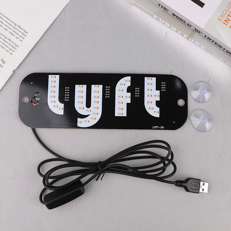 LED Signal Light Taxi Lamp Lyft Logo USB Cab Panel Indicator Lights Qme