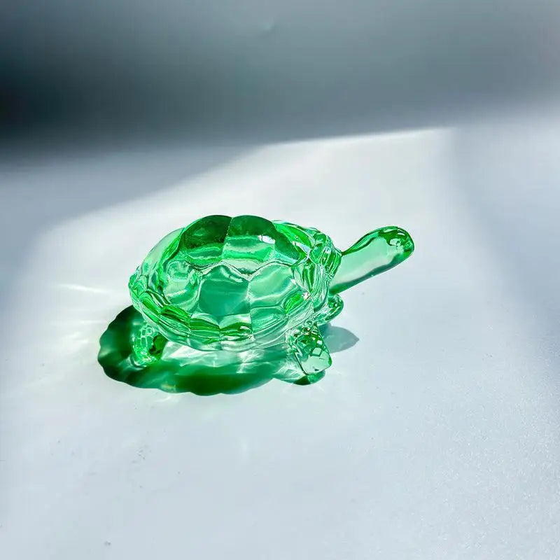 Glass Simulation Small Turtle Ornaments Glass Golden Turtle Home Fish Tank Landscaping Auspicious Decorations Qme A7