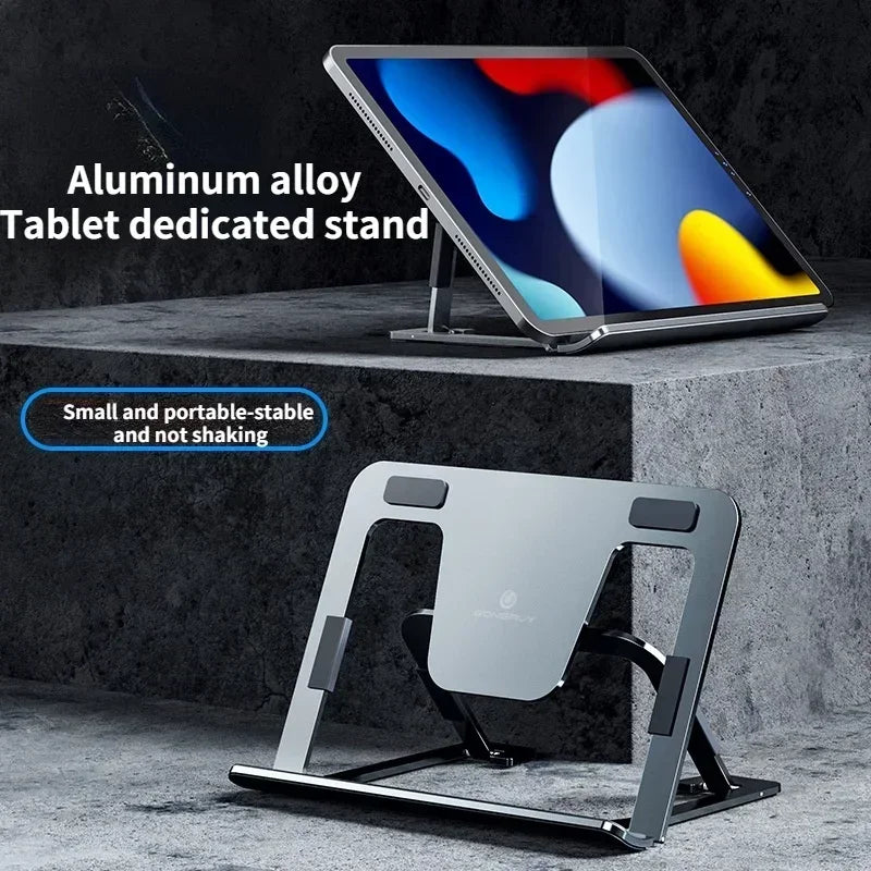 Aluminum Cooling Bracket for Laptop and Tablet Stands, Adjustable Non - slip Hollow Out Desktop Laptop Holder, Load 10kg Qme