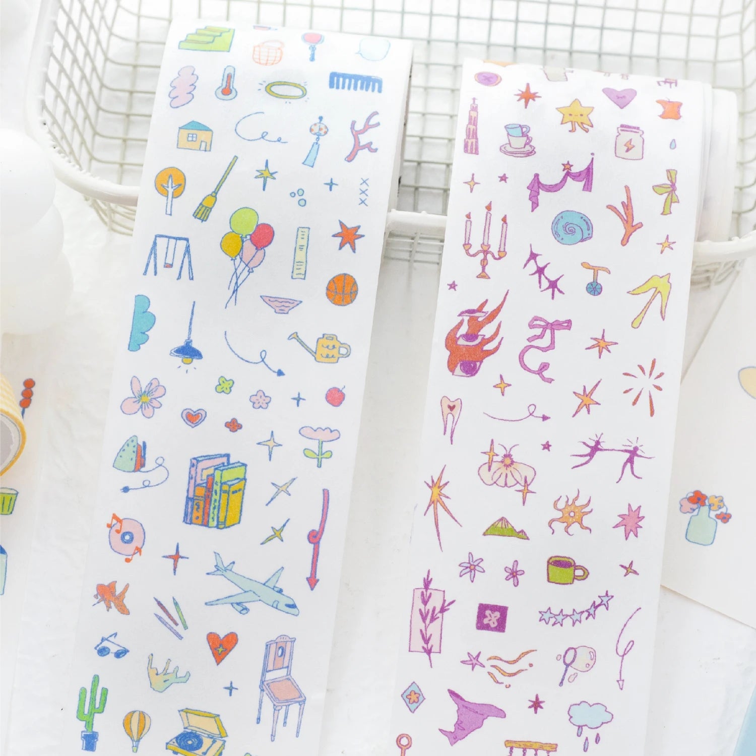 200cm/Roll INS Cartoon Masking Tapes Daily Life Decorative Label Stickers for Journal Scrapbooking Diary Album Stationery Tape Qme