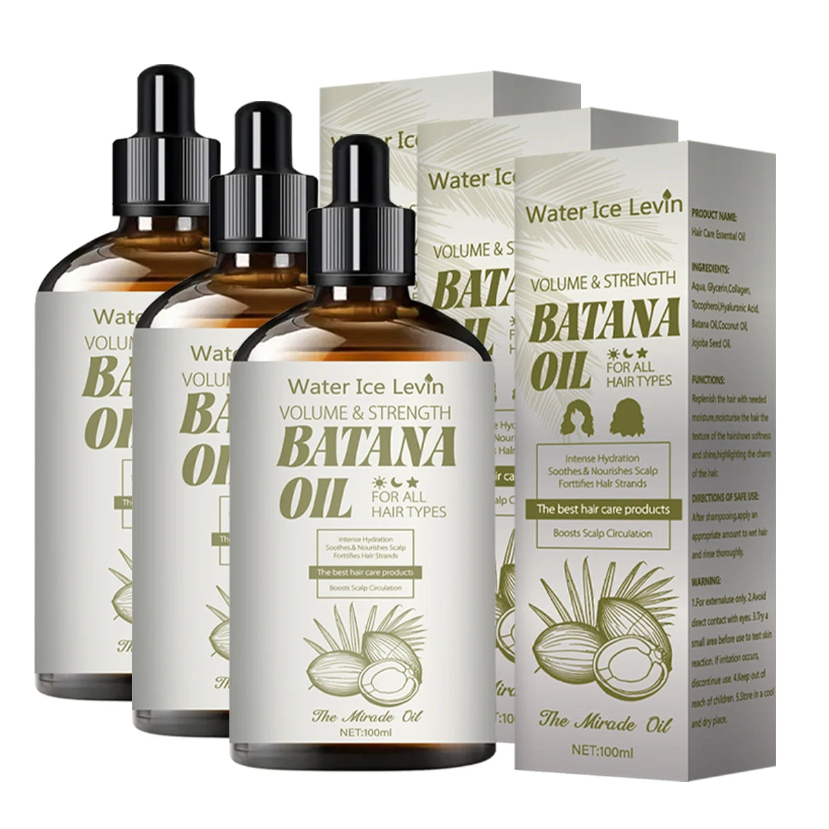 Volumizing Batana Oil Hair Treatment - Strengthening & Moisturizing with Coconut & Jojoba Oils for All Hair Types - Adds Shine Qme Dark Grey 100ml