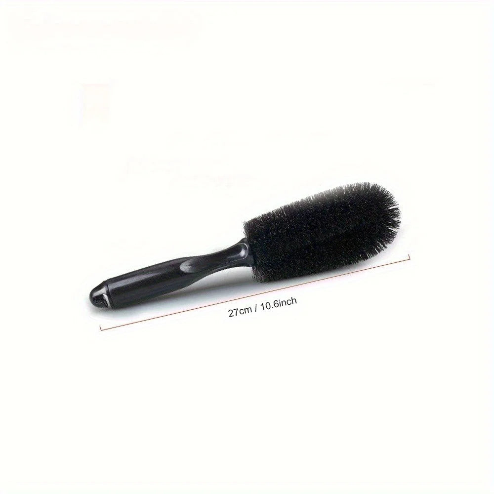 Black Round Head Wheel Hub Brush, Car Wash Cleaning Tool Car Hub Brush Underwire Dead Angle Washing Tire Cleaning Brush Qme Black