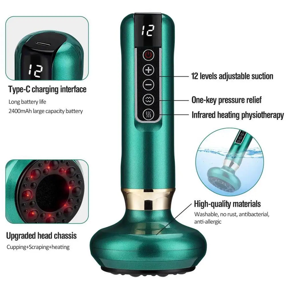 Handheld Adjustable Cellulite Massager Cupping Machine Rechargeable Qme