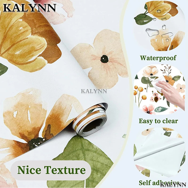 Floral Peel Stick Wallpaper Boho Flower Contact Paper Self Adhesive Qme