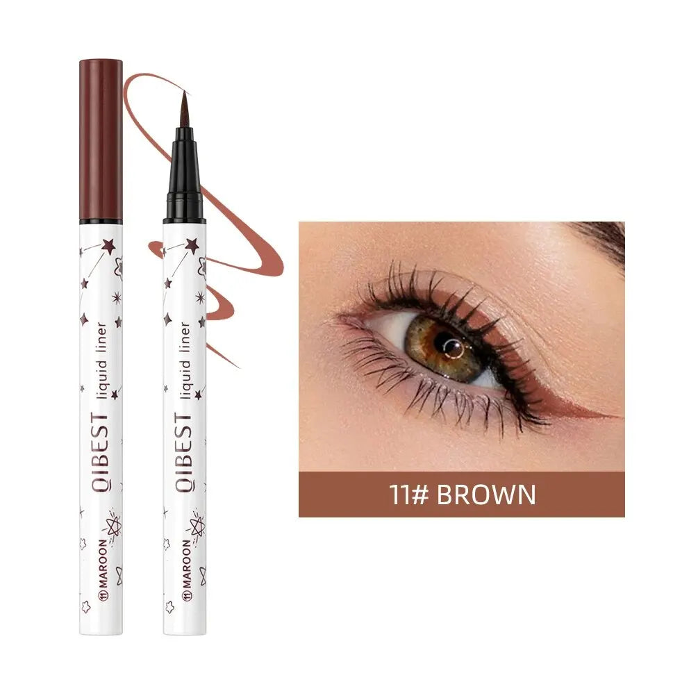 QIBEST Eyeliner Liquid Waterproof Matte Liquid Eyeliner Pen Long Lasting Green Yellow Purple Blue White Eye Liner Pens Cosmetics Qme 11