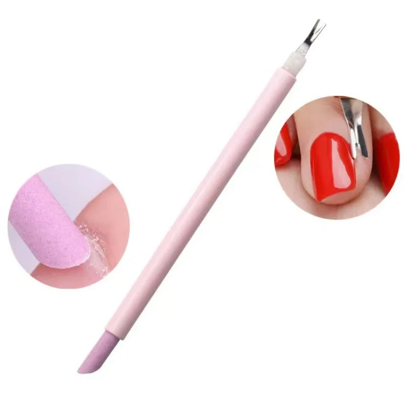 Doublehead Cuticle Trimmer Pusher Dead Skin Remover Nail Art Nipper Qme