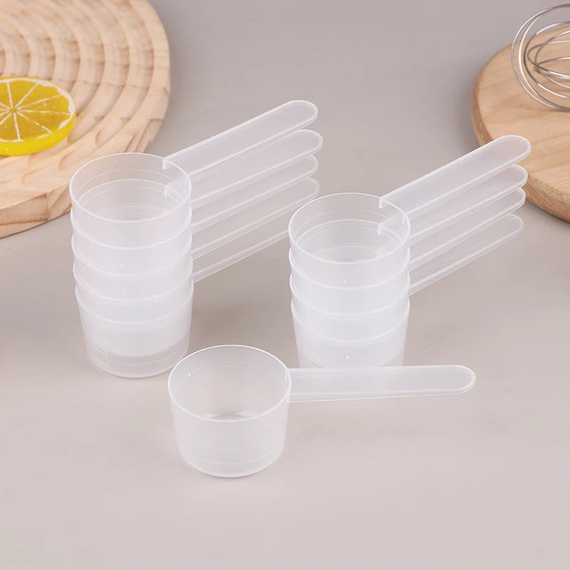 Flat Bottom Graduated Measuring Spoon Scale Transparent Plastic Qme