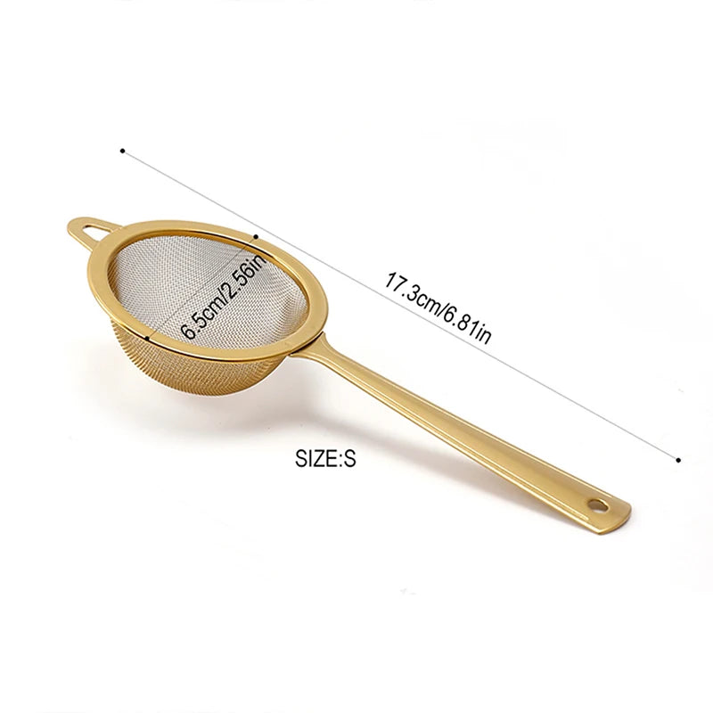Stainless Steel Matcha Sifter Very Fine Mesh Rust-proof Tea Strainer Qme Gold S