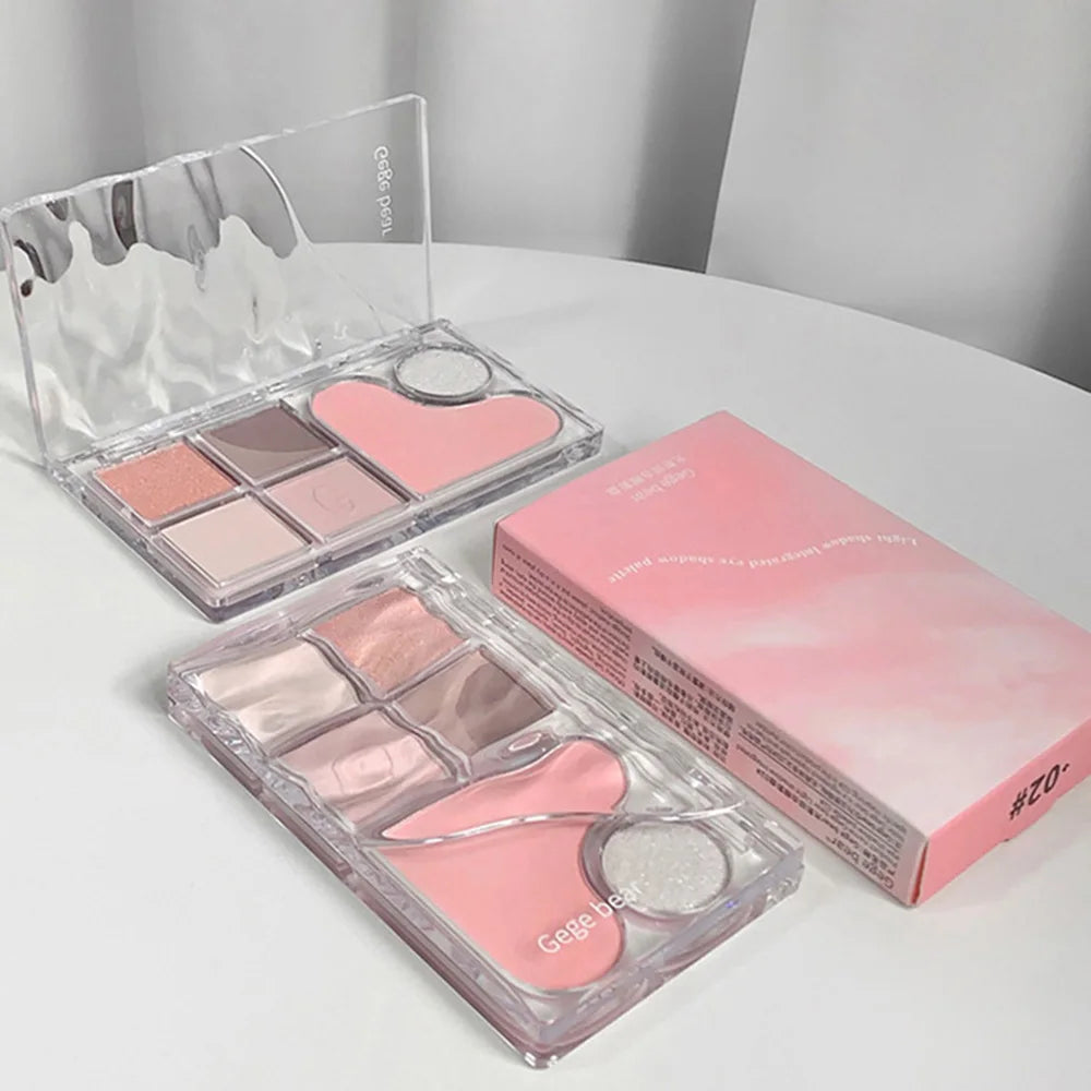 Pinky Heart Gege Bear Eyeshadow Palette Matte Pearlescent Earth Qme