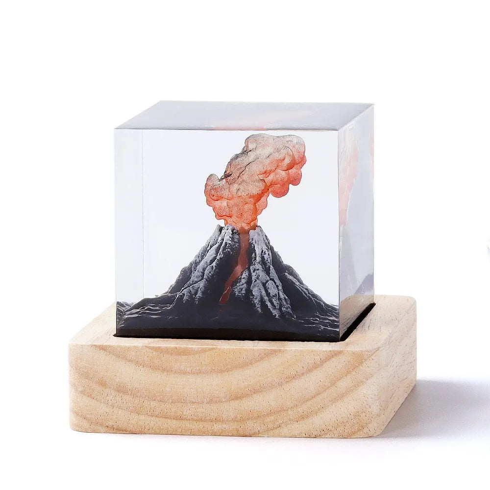 DIY Handmade Resin Explosion Mushroom Cloud Night Light Decoration Qme Volcanic eruption