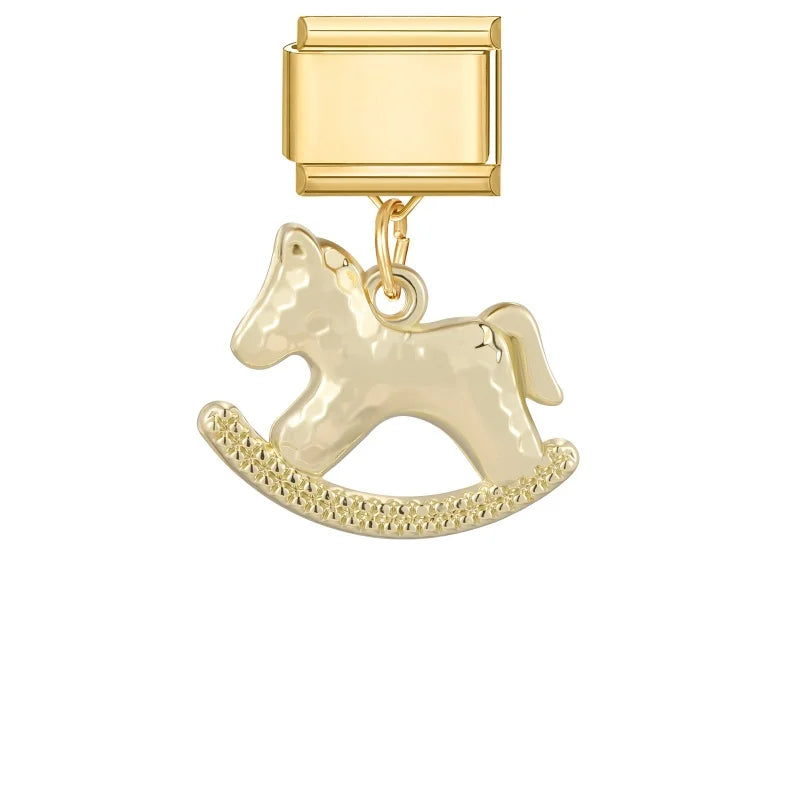 Charm Cute Cartoon Pearl Dogs Horse Pendant Italian Link Fit Bracelet