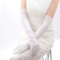 Women's Mittens Long Gloves Classic Adult Black White Red Opera Elbow Qme WHITE length 52cm