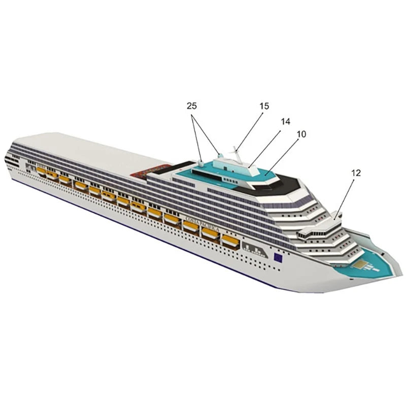 Cruise Ship Paper Model 3D DIY Puzzle Manual Papercrafts Toy Qme