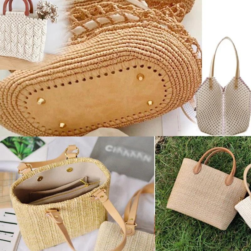 1pc DIY Bag Bottom Oval Long Bag Cushion Pad PU Leather Knitting Bag Handmade Bottom for Crochet Bag Accessories Qme