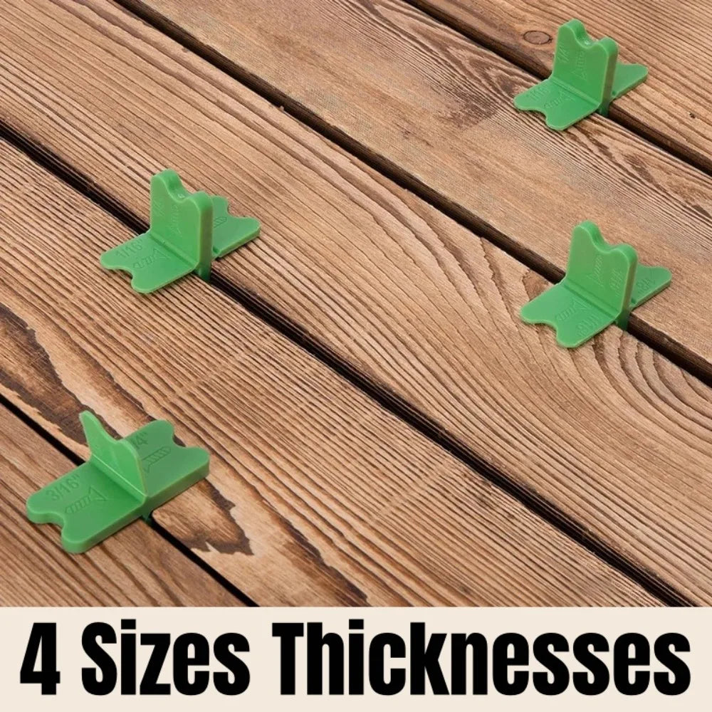 1-8PCS Deck Spacer Tool Set 4 Size Gap Green Deck Spacers Reusable Wood Composite Decking Installation Alignment Leveling Gasket Qme
