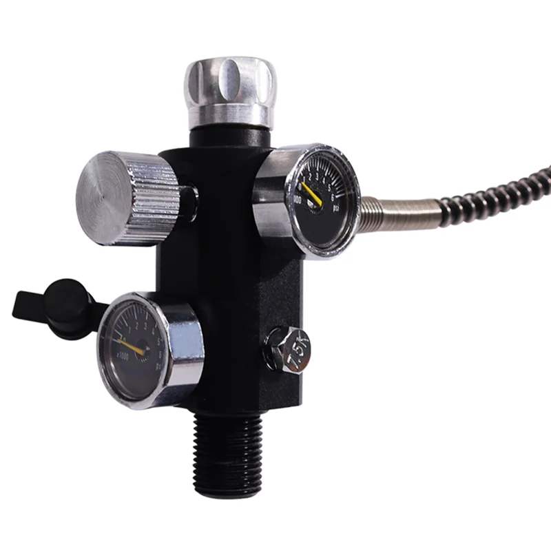 A02F-Valve Scuba Adapter With Gauge Tank Filling Station Refill For Air Tank Bottle Cylinder Diving Kit Qme