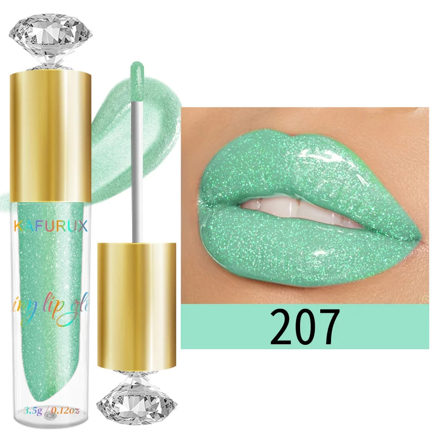 9 Colors Moisturizing Diamond Shimmer Glitter Lip Gloss Makeup Qme 207