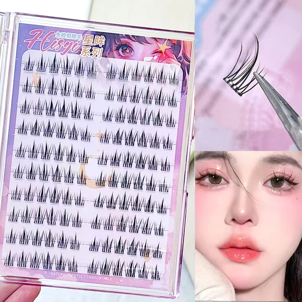 HISYI Glue-free false eyelashes, star eye glue-free series, segmented extensions, easy to use, and multiple styles Qme Glue-free sunflowers