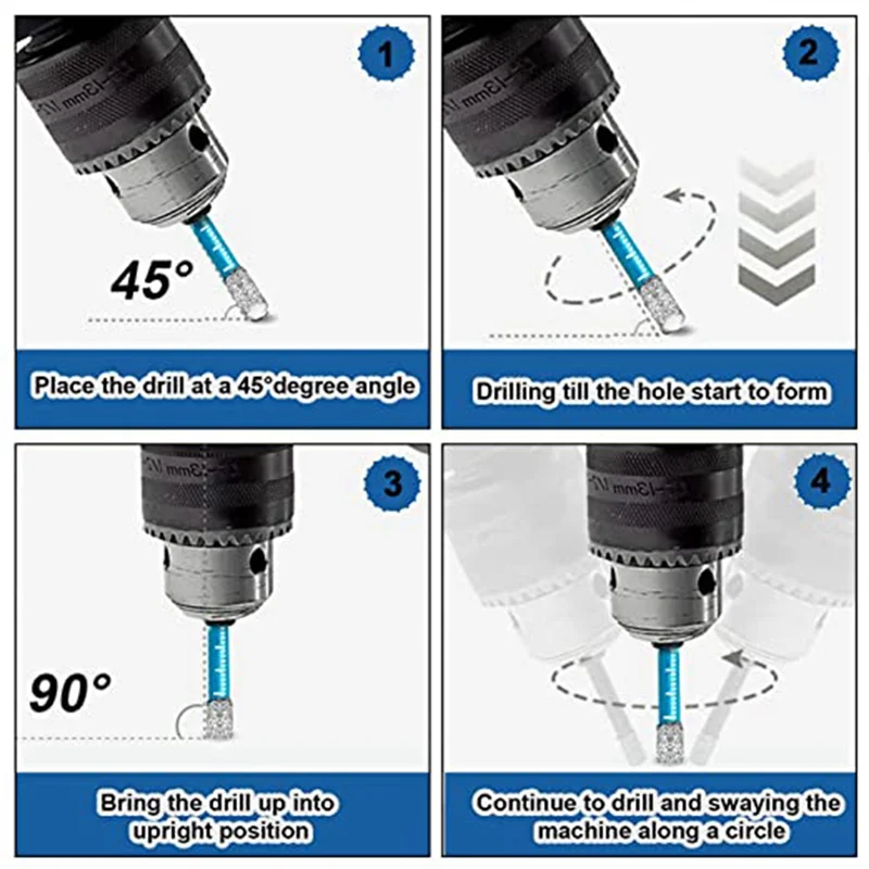 A02F-1 Set Marble Vitrified Tile All- Tile Glass Drill Hole Opener Glass Drill 7-Piece Diamond Drill Qme