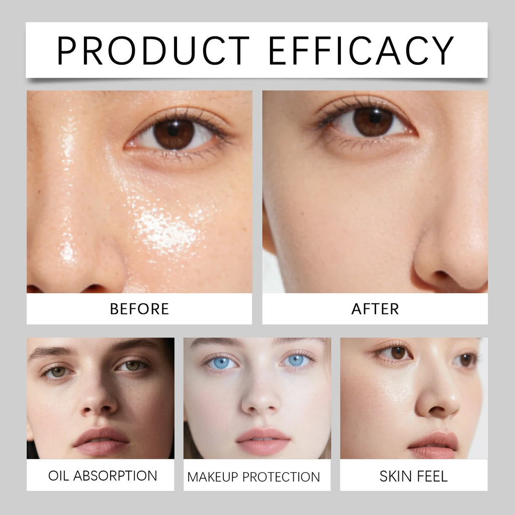 Facial Oil Blotting Paper With Mirror Oil Absorbing Refreshes Skin Makeup Protection Portable for Face Shine Control Daily Use Qme